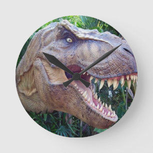 Dinosaur Clock Runde Wanduhr