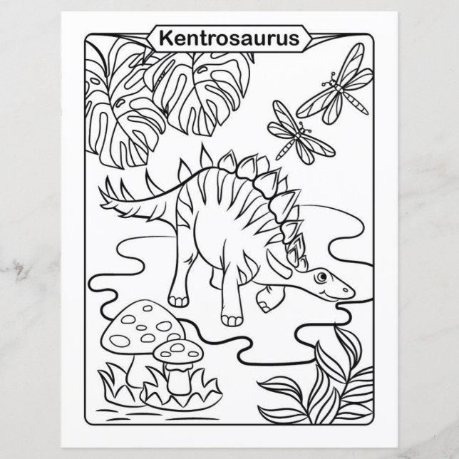 Dinosaur Coloring Page - Kentrosaurus (Vorderseite)
