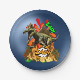 Dinosaur Comic art vulcano zap prähistorisches Ti Pappteller
