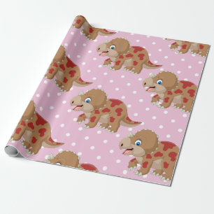 Dinosaur Cool Triceratops Girl Geschenkpapier