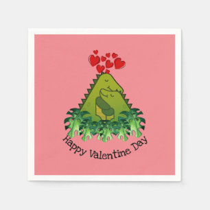 Dinosaur Couple Paper Napkin Serviette