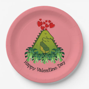 Dinosaur Couple Paper Plate Pappteller