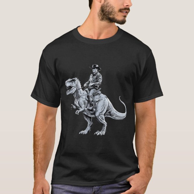 Dinosaur Cowboy Cowgirl Western Country T-Shirt (Vorderseite)