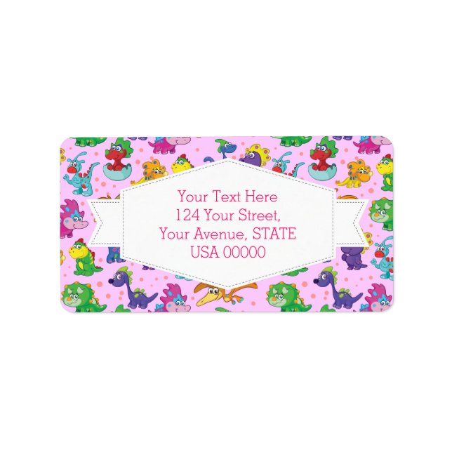 Dinosaur Cuteness Kawaii Extravaganza Adressaufkleber (Vorne)