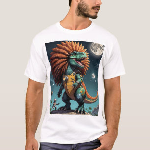 Dinosaur Cyber Warrior Futuristic Sci-Fi Art T-Shi T-Shirt