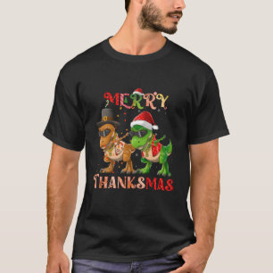 Dinosaur Dabbing Rapper Hip Hop Merryhanksmas Gesc T-Shirt