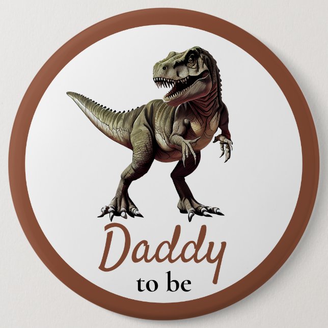 Dinosaur Daddy Baby Shower Button (Vorderseite)