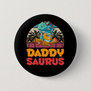 Dinosaur Daddy Vater Dino Retro Familie Button