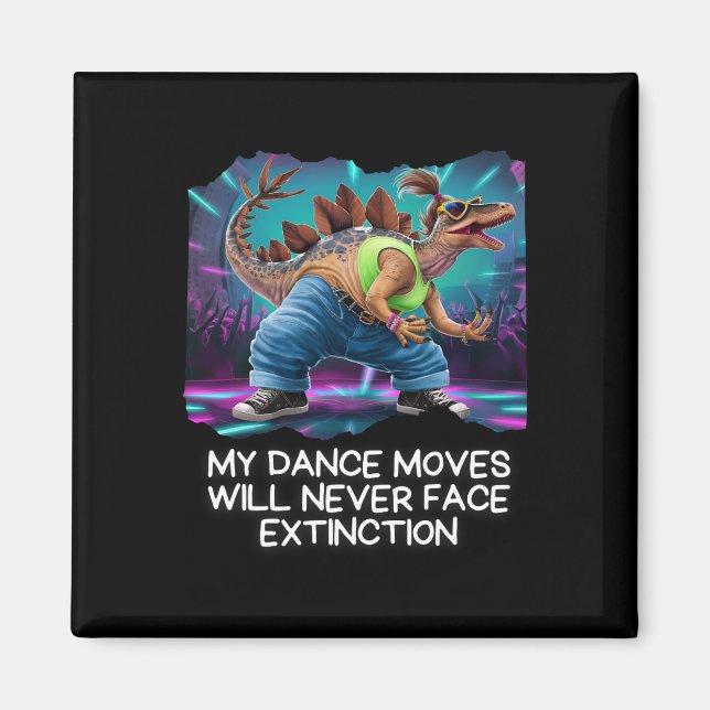 Dinosaur Dance Funny Dancing Dino Magnet (Vorne)