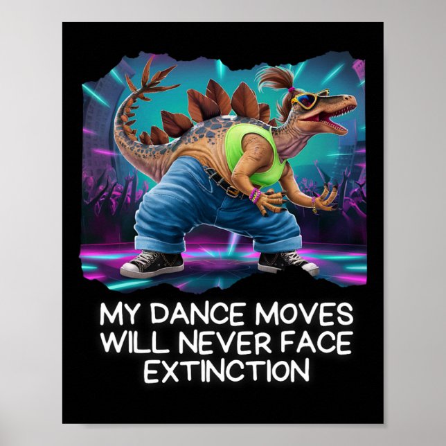 Dinosaur Dance Funny Dancing Dino  Poster (Vorne)