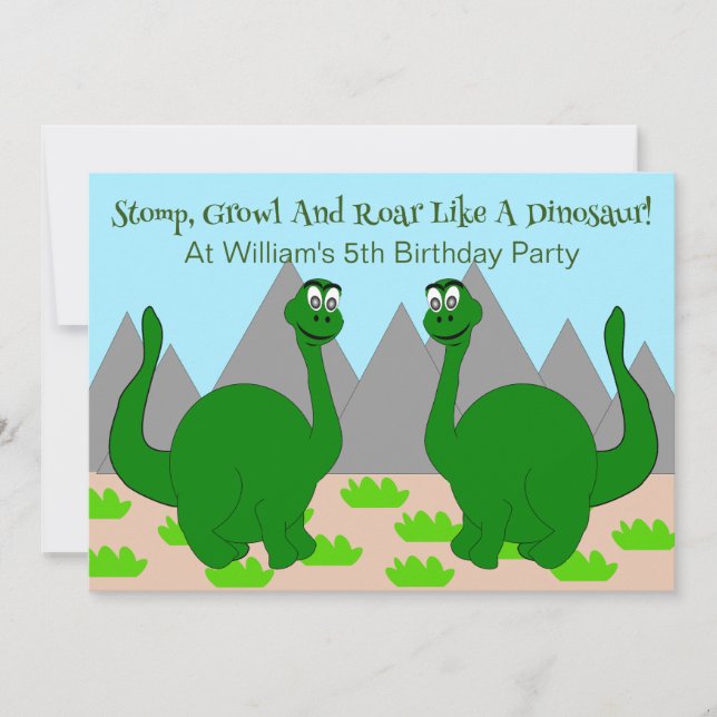 Dinosaur Design Children's Birthday Party Einladung (Vorderseite)