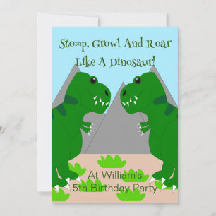 Dinosaur Design Children's Birthday Party Einladung