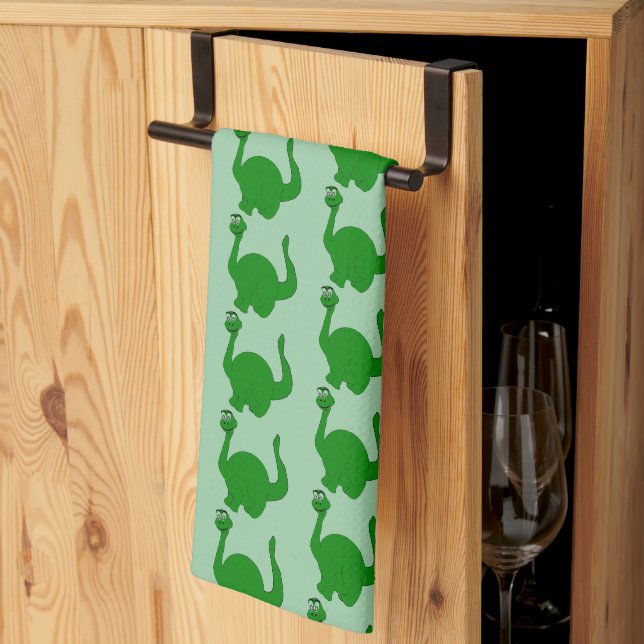 Dinosaur-Design mit beliebigem Hintergrundfarbe Geschirrtuch (Drittel gefaltet)