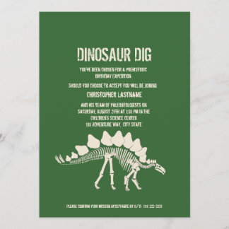 Dinosaur Dig Birthday Einladung