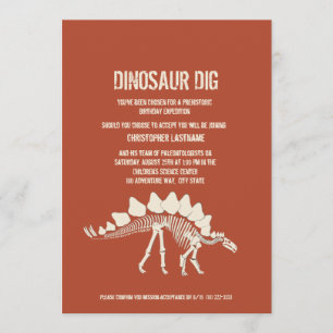 Dinosaur Dig Birthday Einladung