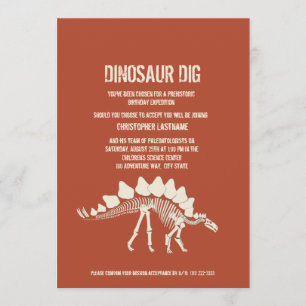 Dinosaur Dig Birthday Einladung