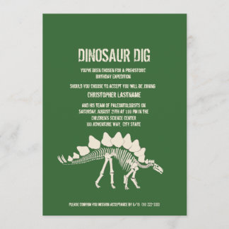 Dinosaur Dig Birthday Einladung
