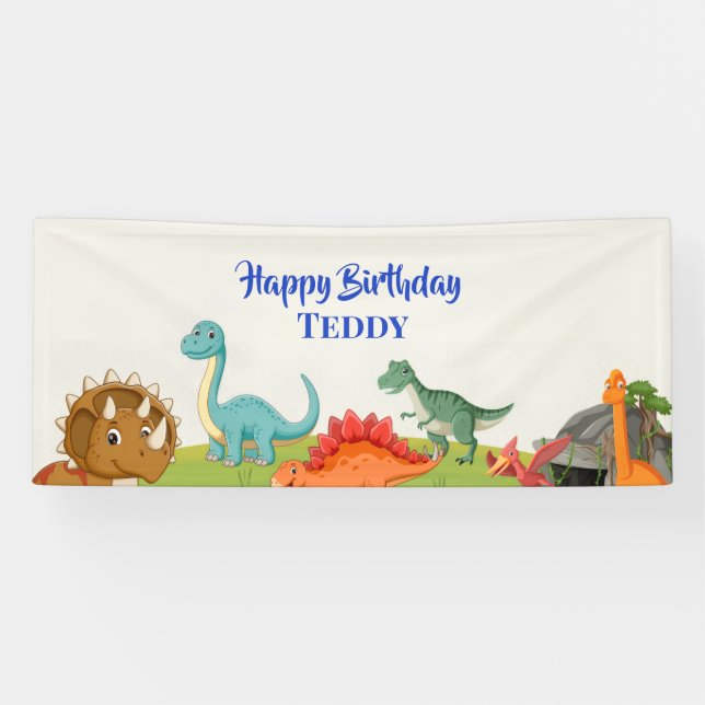 Dinosaur Dig Birthday Party Banner (Horizontal)
