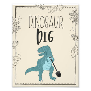 Dinosaur Dig Birthday Sign Fotodruck