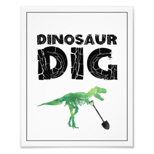 Dinosaur Dig Birthday Sign Fotodruck
