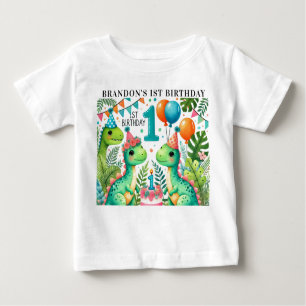 Dinosaur Dino 1. Geburtstags-Party Baby T-shirt