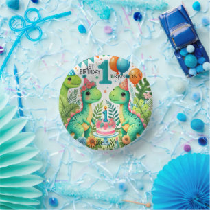 Dinosaur Dino 1. Geburtstags-Party Pappteller