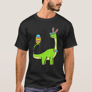 Dinosaur Dino Brontosaurus Bunny Ears Egg Ostern D T-Shirt