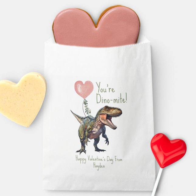 Dinosaur Dino-mite Classroom Valentine Photo Geschenktütchen (Von Creator hochgeladen)