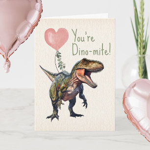 Dinosaur Dino-mite Klassenzimmer Valentinstag Karte