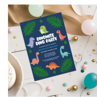 Dinosaur Dino Party | Erste Geburtstagspartei Einladung