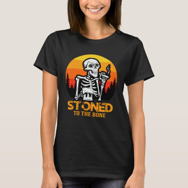 Dinosaur Dino Skeleton Skull Halloween Spooky Tric T-Shirt (Vorderseite)