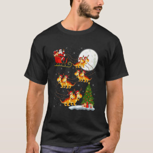 Dinosaur Dino Weihnachtsmann Schlitten Fliegend Lu T-Shirt
