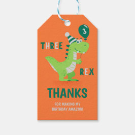 Dinosaur Drei Rex 3. Geburtstag Geschenkanhänger