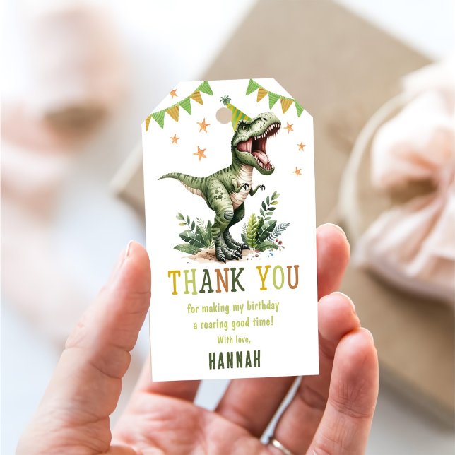 Dinosaur Drei Rex 3. Geburtstagsfeier  Geschenkanhänger (Von Creator hochgeladen)
