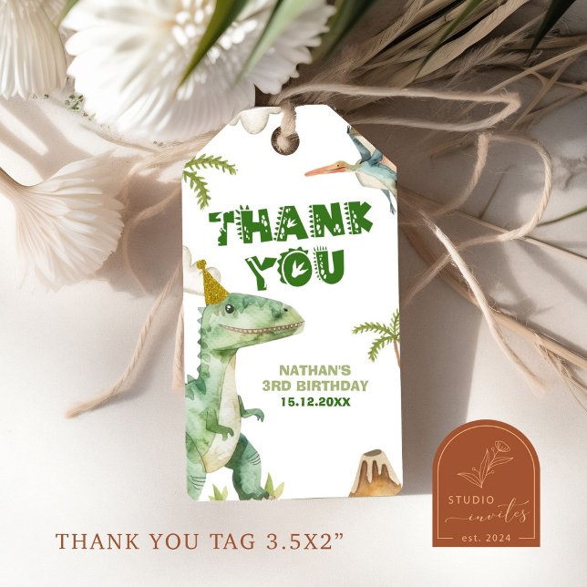 Dinosaur-Dreifachjungs Geschenktafeln Geschenkanhänger (Von Creator hochgeladen)