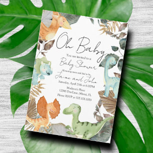 Dinosaur Dschungel Wilde Details Baby Shower Einladung