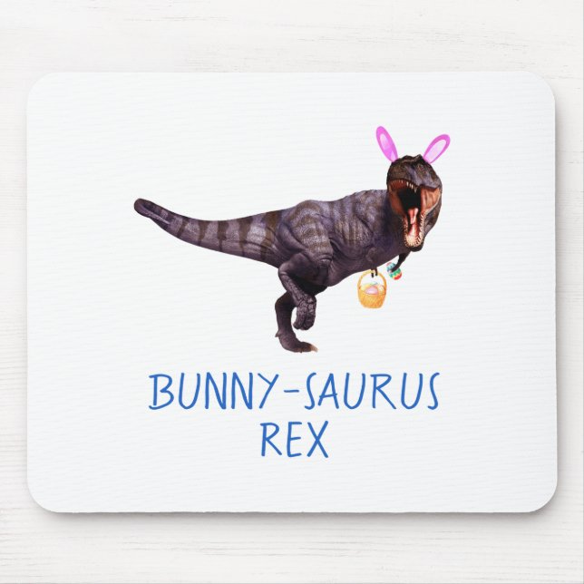 Dinosaur Easter Bunny T Rex Tyrannosaurus Funny T  Mousepad (Vorne)