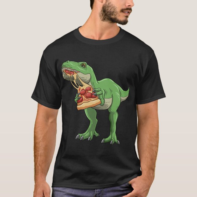Dinosaur Eating Pizza T-Rex Pizza Lovers Pizzasaur T-Shirt (Vorderseite)
