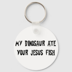 Dinosaur Eats Jesus Fish Schlüsselanhänger