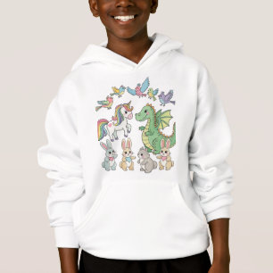 Dinosaur Einhorn Freunde Kinder Kapuzenpullover Hoodie