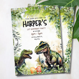 Dinosaur Einladung zum 1. Geburtstag, Wild Dinosau