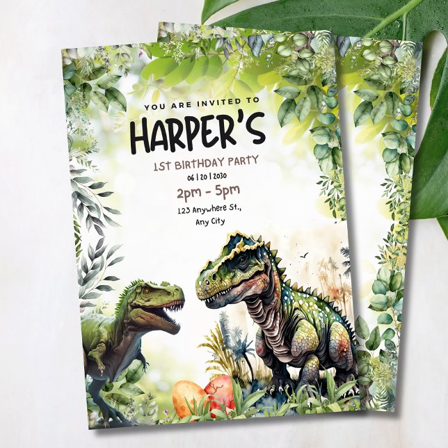 Dinosaur Einladung zum 1. Geburtstag, Wild Dinosau (Von Creator hochgeladen)