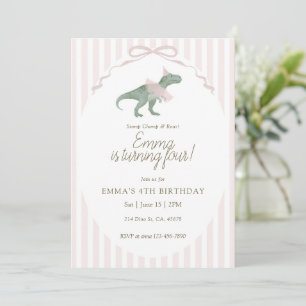 Dinosaur Einladung zum vierten Geburtstag