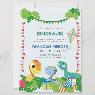 Dinosaur-Einladung zur Geburtstagsfeier Einladung