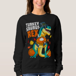 Dinosaur Erntedankfest Jungen Truthahn Saurus Rex  Sweatshirt