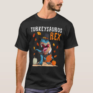 Dinosaur Erntedankfest Jungen Truthahn Saurus rex T-Shirt
