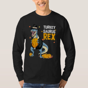 Dinosaur Erntedankfest Jungen Truthahn Saurus Rex  T-Shirt