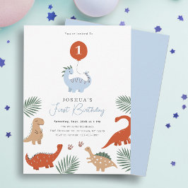 Dinosaur Erste Party Einladung zum 1. Geburtstag