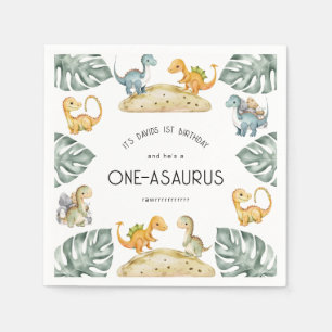 Dinosaur Erster Geburtstag Oneasaurus Party Serviette