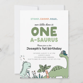 Dinosaur Erster Geburtstag Party Einladung